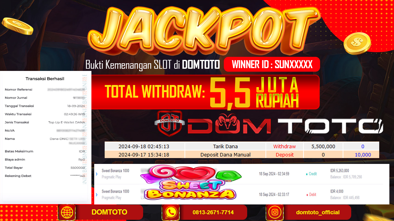 JACKPOT SLOT SWEET BONANZA 1000 18 SEPTEMBER 2024